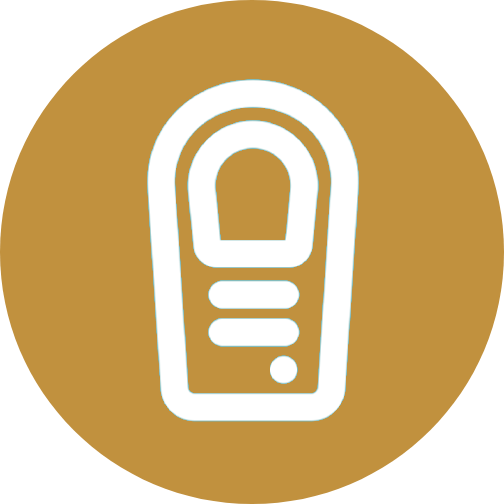 Doorbell icon on gold background